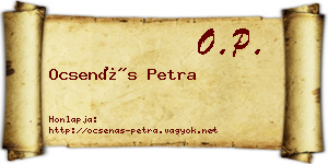Ocsenás Petra névjegykártya