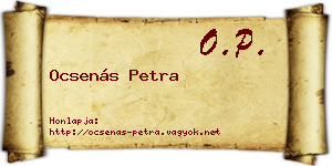 Ocsenás Petra névjegykártya