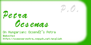 petra ocsenas business card